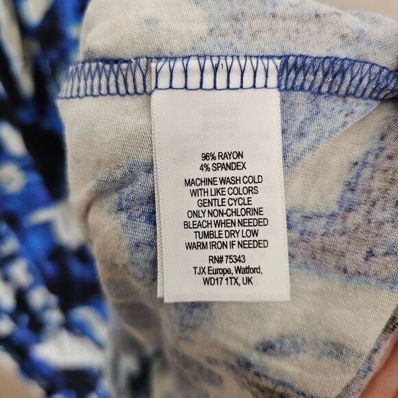 Willi Smith Dress Tank Mini Blue Pattern Business Casual Cocktail Neutral Trendy - Picture 8 of 9